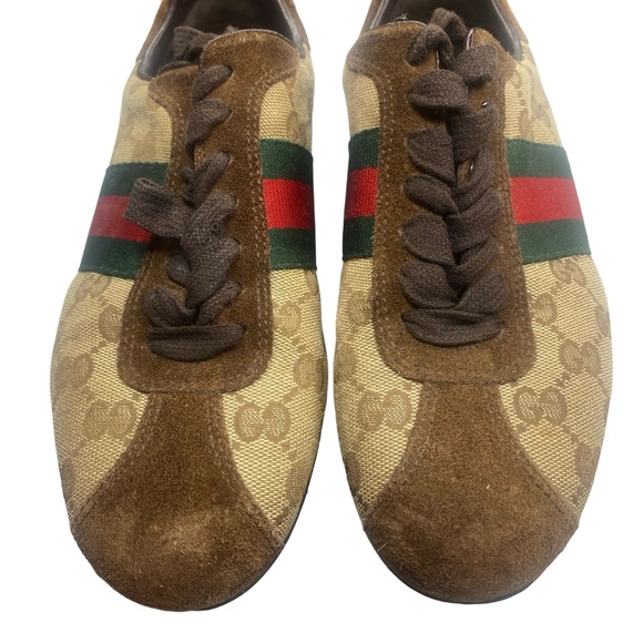 Gucci Beige GG Canvas and Brown Suede Web Detail
Sneakers Size - Picture 5 of 10